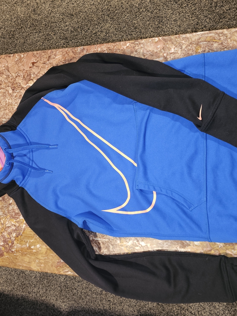 Nike Blue Thermal-Fit Jacket with Peach Accents